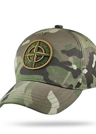 Кепка тактична літня stone island мультикам з жорстким козирком регулюванням розміри s-xxl dm-11
