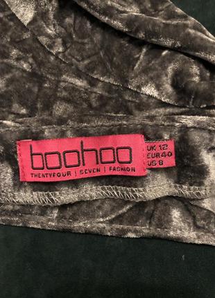Бархатное платье boohoo 3