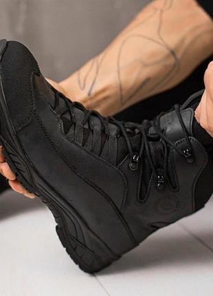 Шкіряні демісезонні жіночі берці тактичні. 36-46р чорні. спеціальна трекінгова підошва! stdf-2125