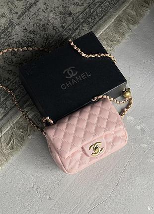 Сумка женская chanel мини – люксовая качество розовый е
