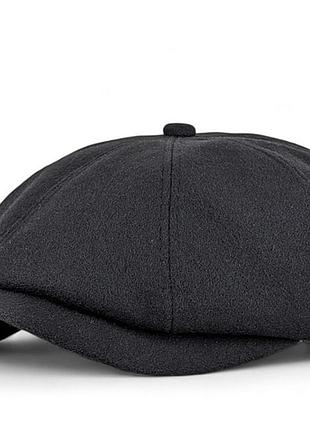 Кепка восьмиклинка мужская хулиганка кашемир 60% черной шерсти с ушками размер 56-60 см тактическая dm-11