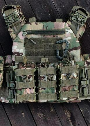 Плитоноска быстрого сброса с боковыми карманами и подсумоками для ак и гранаты. универсальный размер. ve-33