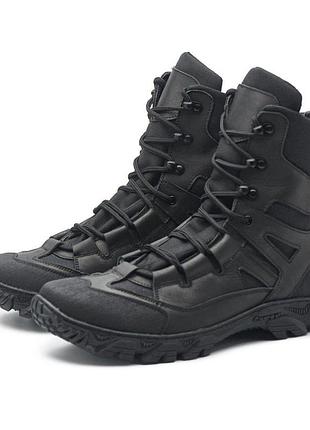 Тактические зимние берцы черные утепленные мехом до -20°c натуральная кожа 38-46 размер dm-11