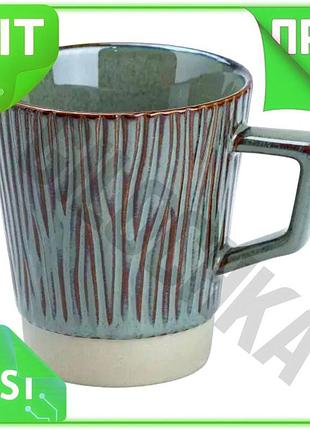 Ve чашка фарфоровая 300 мл new version зеленая ретро для чая и кофе стильная кружка для напитков n6w_ver