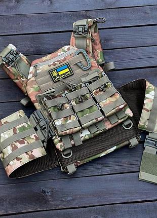 Плитоноска gen.7 быстрого сброса + 3 подсумока мультикам для баллистических пакетов dm-11