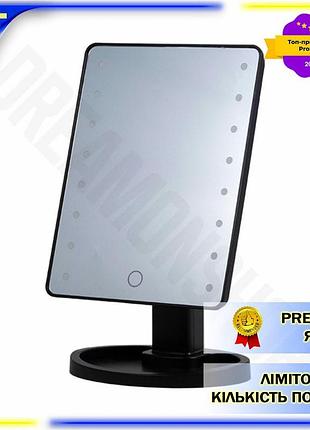 Dm зеркало косметическое с спецификация 2.2 подсветкой 16 led черное для макияжа настольное с сенсорны spe|lz