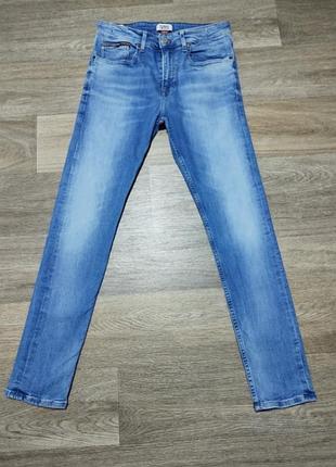 Мужские джинсы tommy hilfiger синие размер 30/32 slim tapered