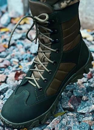 Тактичні зимові берці slimtex до -25°с оливкові 36-46 натуральна шкіра водовідштовхувальна підошва теп dm-11