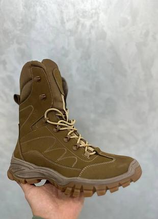 Тактические зимние берцы tactical boots мех до -25 натуральный нубук койот усиленный пятый носок 36-46 с dm-11