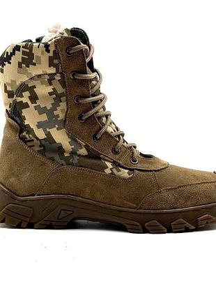 Тактические зимние берцы с мехом и супинатором для военных с усиленной подошвой и водостойкой cordura dr-11