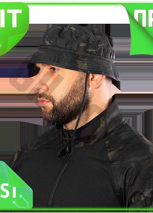 Ve панама camotec combat twill new version чорний мультикам тактична панама з вентиляцією для активног n6w_ver