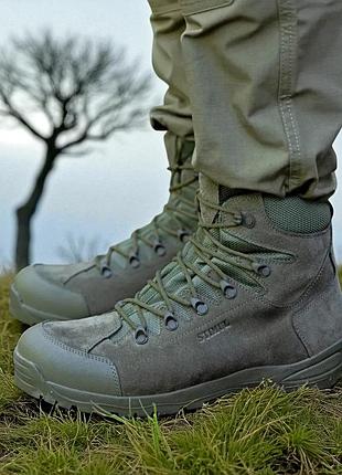 Военные мужские демисезонные берцы из кожи. 39-47р олива. для тяжелых погодных условий! stdm-1071 41