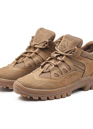 Літні берці койот гідрофобна шкіра міцна сітка гумова підошва 30.5см. dm-11