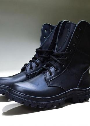 Мужские тактические демисезонные берцы. 36-48р черные. полностью натуральная кожа! msdm-1001