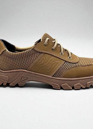 Мужские летние тактические кроссовки. 36-50р койот. натуральная гидрофобная кожа! mblm-1058 38