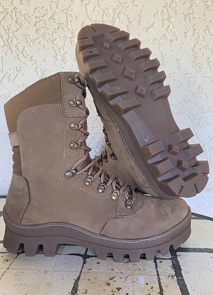 Тактические берцы с мехом цвет койот 36-39 другая подошва нубук зимний вариант средняя полнота ve-33
