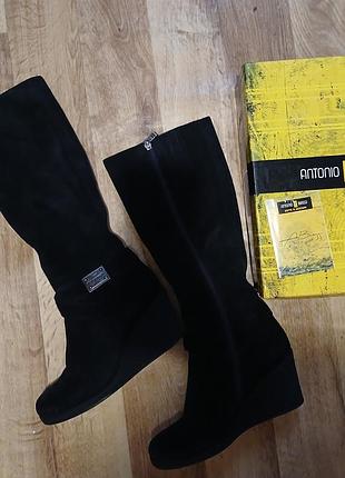 Супер акция премиум итальянский бренд из натур.замши зимняя европейка шикарные сапоги.