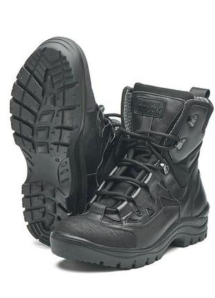 Тактические демисезонные берцы winterfrost черные мембрана гидрофобная кожа кордура непромокаемые для ак ve-33