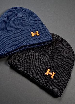 Шапка hermes синяя