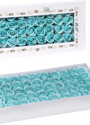 Квітка для декору - мило "троянда" d=5см h=6,5см бірюзова, квітка з мила, мильні квіти knz