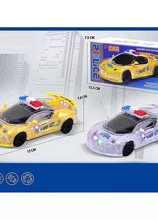 Машинка 668 полиция (подсветка, звук, колесо свободного хода) в коробке