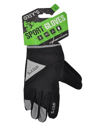 Велосипеди зимові grey's gr18413 чорні l з пальцями та гелевими вставками для велосипедистів рукавички д dm-11