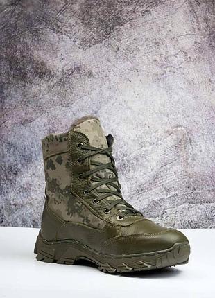 Зимние берцы меховые масла без замочка - натуральная кожа водостойкая кордура подошва tr натуральный мех ve-33