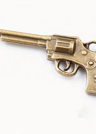 Револьвер міні, метал бронза, лиття, 30х16мм, брелок, сувенір