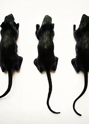 Мышь, мышка, крыса чёрная на хеллоуин 8х2 см. пластик. 1 шт.