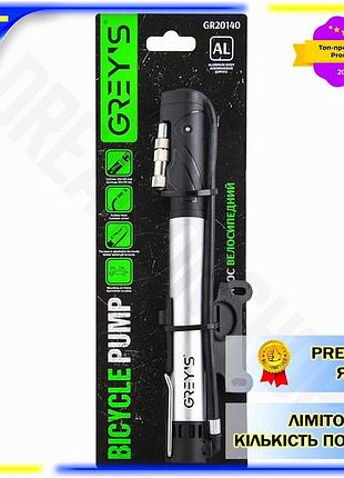 Dm велосипедний насос grey's специфікація 2.2 алюмінієвий корпус для накачування камер легкий компактн spe|lz