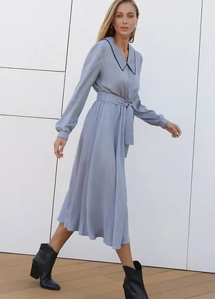 Платье итальянская костюмка цвет	голубой