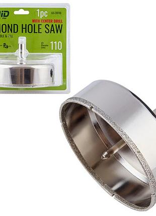 Alloid. сверло корончатое алмазное по стеклу и керамике 110мм с центровочным сверлом