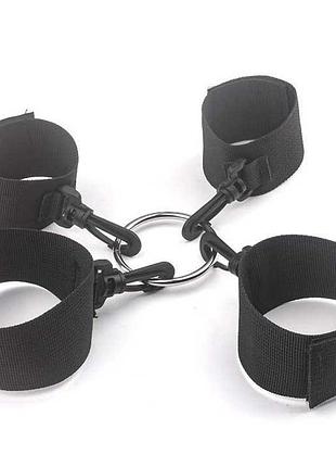 Фиксаторы для рук и ног bdsm-аксессуары для разных игр черный k000380