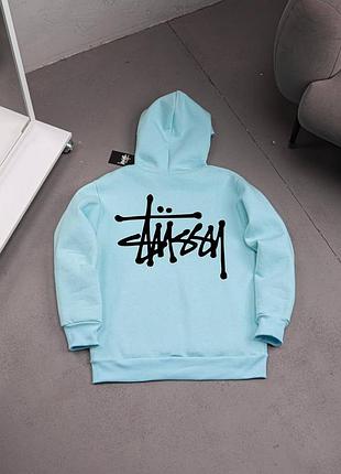 Худи бирюза stussy-basic флис