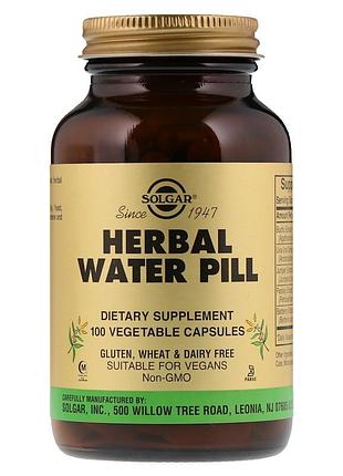 Мочегонное средство, herbal water pill, solgar, 100 капсул
