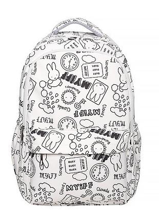 ★➚рюкзак підлітковий lesko 20l white унісекс з відділом для ноутбука та кишенею для пляшечки dm-11