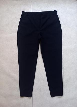 Брендовые черные классические зауженные штаны брюки с высокой талией zara, 40 размер.