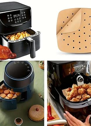 Одноразові перфоровані аркуші пергаментного паперу для аерогрилю (100 штук, 20×20 см)