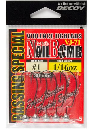 Гачок decoy nail bomb vj-71, #1/0, 1/16oz