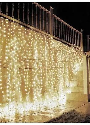 Гірлянда водоспад 320-400l 3x3м із заглуш. (10х32ламп) теплий rd-7152