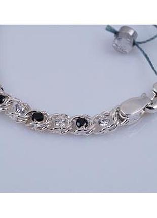 Браслет серебряный с фианитами 925 пробы (длина 21,0 см.) арт. 07830