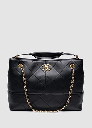 💎 chanel shopping bag 33 black/gold 33 х 23 х 11 см