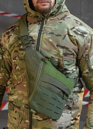 Нагрудная тактическая сумка под одежду олива вт4735