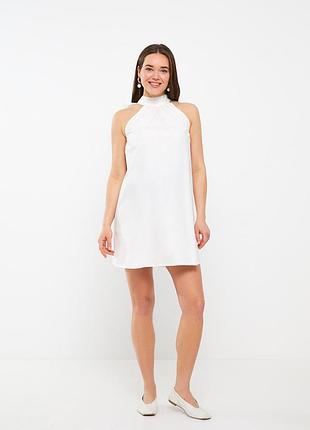 Элегантное текстура белое платье хл.