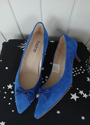 Туфли замшевые на низких каблуках heine