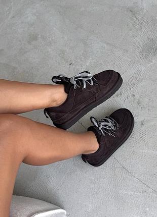 Кросівки шоколадні замш під ugg