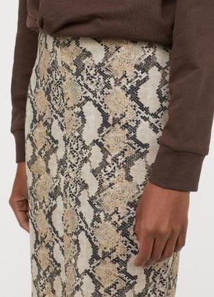 Спідниця олівець  h&m зі зміїним принтом