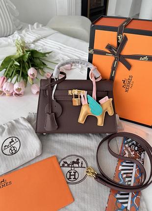 Hermes kelly chocolate gold 22x14x7