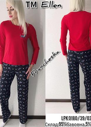Женская хлопковая пижама с брюками tm ellen (lpk0180/39/03)