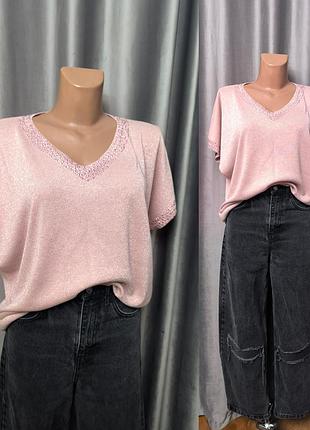 Нарядная блестящая женская кофта блуза футболка